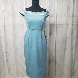 Eva Mendes Ice Blue Velvet Formal Dress Size 4